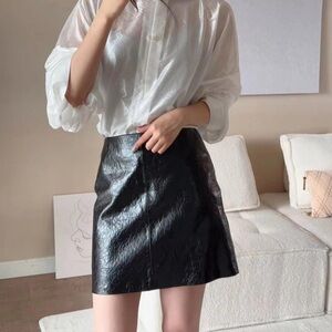 RoseLingLing designer PU leather skirt skort S